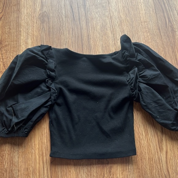 Zara Cropped puff sleeve top - Picture 4 of 4
